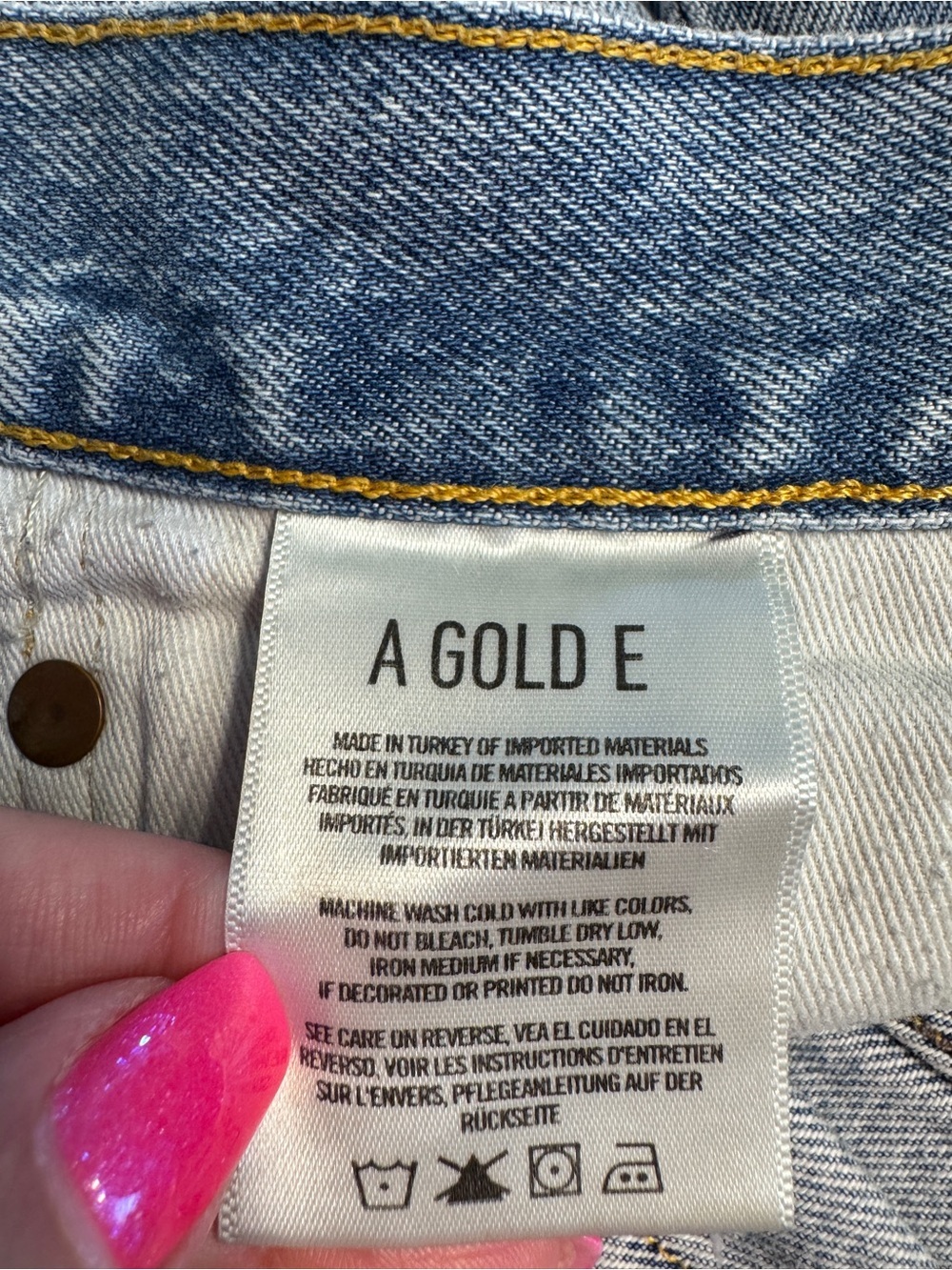 AGOLDE Parker Distressed Denim Shorts S 27 Light Wash High Rise Frayed Hem Short - Picture 12 of 13